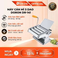 Máy làm mỳ sợi DORON, máy cán bột 3 lưỡi dao làm mì tươi, vỏ bánh đa năng