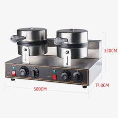 Máy làm bánh kẹp tàn ong, nướng bánh waffle công nghiệp đôi làm nóng nhanh
