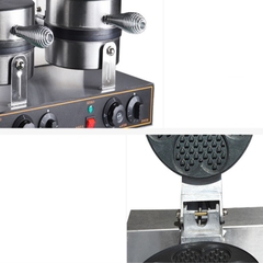 Máy làm bánh kẹp tàn ong, nướng bánh waffle công nghiệp đôi làm nóng nhanh