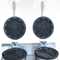 Máy làm bánh kẹp tàn ong, nướng bánh waffle công nghiệp đôi làm nóng nhanh
