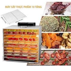 Máy sấy trái cây, máy sấy thực phẩm DEHYDRATOR 1000W 10 tầng sấy khô tiết kiệm điện năng