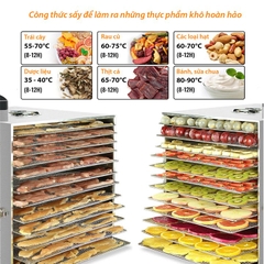 Máy sấy trái cây, máy sấy thực phẩm DEHYDRATOR 1000W 10 tầng sấy khô tiết kiệm điện năng