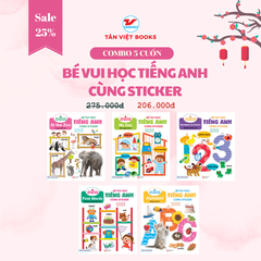 Combo 5 quyển Bé vui học Tiếng Anh cùng Sticker