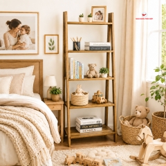 Kệ Sách Athena 5F Gỗ Cháy GP114.08 – Kệ Sách Đa Năng Phong Cách Bắc Âu