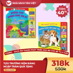 CB36 - Combo Sách Âm Thanh 8 Nút: Khủng Long + Động vật đáng yêu