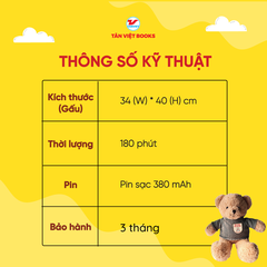 Gấu Bông Kể Chuyện Tân Việt Books - Màu Xanh