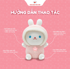 Thỏ bông kể chuyện mắt xanh - Size to 40cm - Món quà trí tuệ cho bé