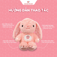 Thỏ bông kể chuyện tai hồng chấm bi - Size 25cm - Món quà trí tuệ cho bé