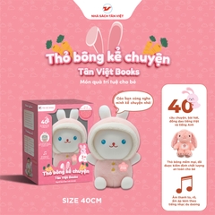Thỏ bông kể chuyện mắt xanh - Size to 40cm - Món quà trí tuệ cho bé
