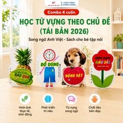 Combo 4 cuốn: Học Từ Theo Chủ Đề - Tái Bản 2026 - Song Ngữ Anh Việt - Sách cho bé tập nói