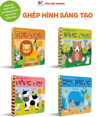 Combo 4 cuốn: Ghép hình sáng tạo - Giúp Bé Phát Triển Trí Thông Minh và Tư Duy Sáng Tạo