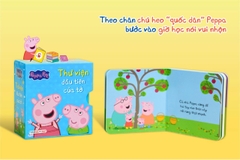 Combo 4 hộp sách Peppa Pig - Thư viện mini cho bé từ 2 tuổi - Giúp bé nhanh biết nói, biết đọc