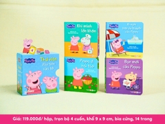 Combo 4 hộp sách Peppa Pig - Thư viện mini cho bé từ 2 tuổi - Giúp bé nhanh biết nói, biết đọc