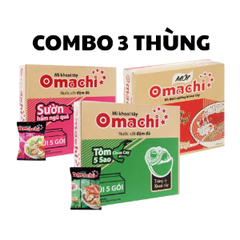 Combo 3 Thùng - Mỳ Omachi 2590¥/ Thùng [Mix Vị:  1 Tôm +1 Bò + 1 Sườn]
