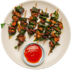 Thịt Xiên Lá Móc Mật 500g - クラウセナインディカー味焼き肉串