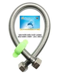 DC013-Dây cấp sợi bện inox 304 (Dây mềm cao cấp) - Ốc đồng mạ xi 23mm -40 cm