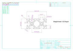 Nhôm định hình 2040 ( dài 500mm )