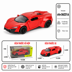 Xe thể thao nhiều màu sắc  , chất liệu hợp kim , tỉ lệ 1:36 - SKU : oto-36231A ( Vat : 103-01-35 )