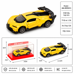 Mô Hình Xe oto bugati , tỉ lệ 1:36- Cao 3.1cm - Ngang 11.5cm - Hộp Meca . SKU : oto-A3214-1 ( VAT : 003-01-35 )