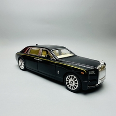 Mô Hình Xe Roll royce đen 1.24 Hợp kim có thể mở cửa - bánh sau chạy cót - Có tiếng - đèn pha sáng - Dài 21cm - rộng 7cm - cao 6cm - nặng ~ 1000gram - FULL BOX : box màu SKU : oto176