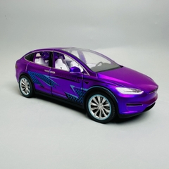 Mô Hình xe tesla tím tỉ lệ 1:24 Hợp kim có thể mở cửa - bánh sau chạy cót - Dài 21cm - rộng 9.5cm - cao 7cm - nặng : 800gram - FULL BOX : box màu SKU : oto277 - N3-K7-T4-S4