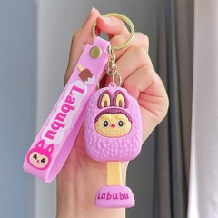 Móc Khóa labubu Que Kem tím . Dây móc dài : 10cm - Mô Hình Cao : 8cm - Nặng 50gram - K75-T6-S2