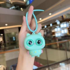 Móc Khóa Cú Mèo Xanh - Dây móc dài : 8cm - Mô Hình Cao : 6.6cm - Nặng 50gram - Bọc Túi