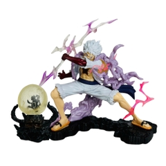 Mô Hình OnePiece Luffy gear 5 tcầm sét chiến đấu  - Cao 20cm - nặng 880gram - Phụ kiện đi kèm : 1 đảo đầu lâu trên mặt trăng có LED + 1 sét cầm tay , Figure OnePiece - Hộp Màu - N4-K5