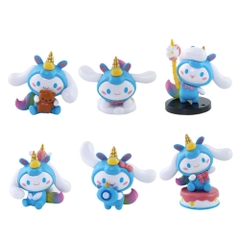 Mô hình kuromi Bộ 6 Melody Kuromi Bản đẹp - cao 5-7cm - Nặng 300gram - Bọc Túi Opp - Hộp Màu n3-k33-t4-s3