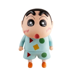 Mô Hình Shin bút chì áo xanh hoạ tiết bản to - Phụ Kiện : Đế - Cao 40cm - nặng 1500gram- Figure Cậu Bé Bút Chì - bọc túi OPP - Hộp Carton  - (VAT mh007) - K12-T4-S1