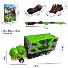 Mô Hình Xe Khủng Long T rex đường ray - bánh sau chạy cót - Dài 18cm - rộng 5cm - cao 8cm - FULL BOX : box màu SKU : oto515a -  ( VAT : DC00 )  - K57-T4-S1