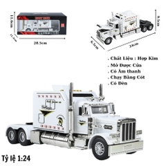 Mô Hình Xe Đầu Container Màu Trắng - Đỏ - Dài 24cm - Cao 9.5cm - Rộng : 6.5cm - nặng : 1kg - Box màu - SKU : H06111 - (VAT: 003-01-230)