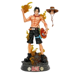 Mô Hình OnePiece ACE hỏa quyền dáng đứng 2 đầu thay thế có base - Cao 36cm - nặng 1500gram , Figure OnePiece - có hộp màu - N1-K45-T5-S3