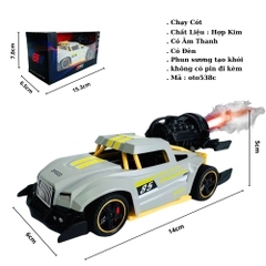 Mô Hình Xe phản lực màu ghi lé vàng Hợp kim - bánh sau chạy cót - tạo khói - Dài 14cm - rộng 6cm - cao 5cm - nặng : 300gram - FULL BOX : box màu SKU : oto538c - K53-T1-S3