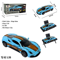 Mô Hình Oto ferari màuxanh vạch nâu . tỉ lệ 1:36 - Chạy Cót - Có Kèm Đế - Dài 12cm - rộng 5cm - cao 4cm - nặng : 400gram - FULL BOX . SKU : oto522b - K114A81 - K52-T3-S8