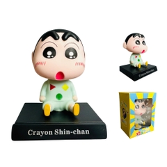 Mô Hình Shin áo xanh lắc đầu - cao 13cm - ngang 9cm - dọc 7cm - nặng 200gram + Hộp Màu - SKU: ld7f - (Vat: MH001-01)