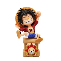 Mô Hình OnePiece luffy Chibi Dáng ngồi - Cao 15.5cm - nặng 130gram - Phụ kiện : đế -  Figure OnePiece -  No box - N1-K46-T1-S2