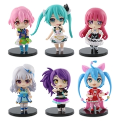 Mô Hình Hatsune Miku bộ 6 mô hình miku Bản B - Cao 9cm - nặng 300gram - Figure Miku - Bọc Túi - Box Màu - K24-T2-S9