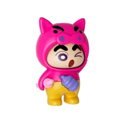 Móc Khoá mô hình shin đầu lợn màu hồng lì - cao : 9cm - figure shin - Hộp Màu N5