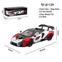 Mô Hình XeMClaren đua trắng tỉ lệ 1:24 Hợp kim có thể mở cửa - bánh sau chạy cót - Dài 19.5cm - rộng 9.3cm - cao 5.3cm - nặng : 400gram - FULL BOX : box màu SKU : oto480b - K69-T3-S6