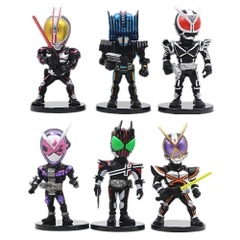 Mô Hình Bộ 6 nhân vật Kamen Rider chibi bản B - Cao 10cm - nặng 300gram - No Box : bọc túi OPP - Figure anime Kamen Rider