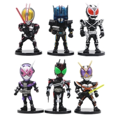 Mô Hình Bộ 6 nhân vật Kamen Rider chibi bản B - Cao 10cm - nặng 300gram - No Box : bọc túi OPP - Figure anime Kamen Rider - N3-K46-T3-S3
