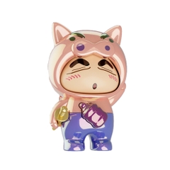 Móc Khoá mô hình shin đầu lợn màu nâu bóng - cao : 9cm - figure shin - Hộp Màu n5