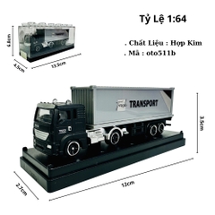 Mô Hình Xe công màu xám 1:64 Hợp kim - Dài 12cm - Cao 3.5cm - Rộng : 2.7cm - nặng : 200gram - Hộp Nhựa Trong SKU : oto511b