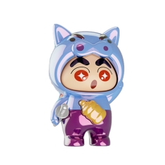 Móc Khoá mô hình shin đầu lợn màu xanh biển bóng - cao : 9cm - figure shin - Hộp Màu n5