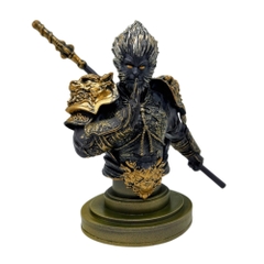 Mô Hình bán thân tôn ngộ không đen vàng - Cao 17.5cm - nặng 400gram - Phụ kiện : đế + gậy -  Figure Wukong -  Bọc túi OPP - No Box - N1-ST10