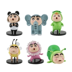 Mô Hình Bộ 6 nhân vật shin bút chì Bản A - Cao 5 - 8cm - nặng 200gram - Figure Cậu Bé Bút Chì - bọc túi OPP - Hộp Màu - N3-K60-T1-S3