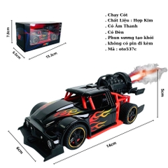 Mô Hình Xe phản lực màu đen Hợp kim - bánh sau chạy cót - tạo khói - Dài 14cm - rộng 6cm - cao 5cm - nặng : 300gram - FULL BOX : box màu SKU : oto538c - K52-T3-S6