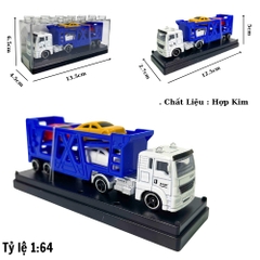 Mô Hình Xe Chở Xe Màu Xanh Dương 1:64 Hợp kim - Dài 12.5cm - Cao 5cm - Rộng : 2.7cm - nặng : 200gram - Hộp Nhựa Trong SKU : oto513b