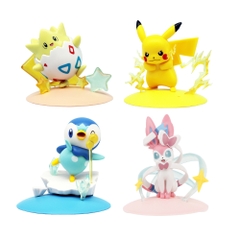 Mô Hình POKEMON Bộ 4 Pokemon có đế - Cao 8-10.5cm - Nặng 350gram - Pokemon - No Box - Bọc Túi OPP - N3-K35-T2-S1